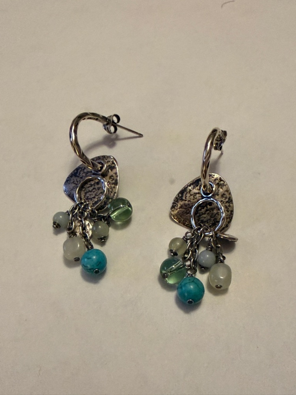 Silpada sterling silver textured multi-gemstone earrings